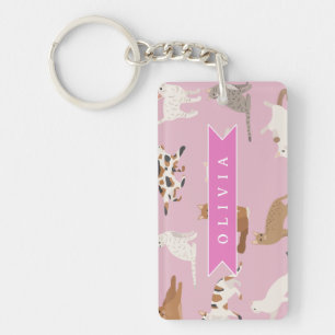 Cadeau personnalisé à motif de chat rose mignon po