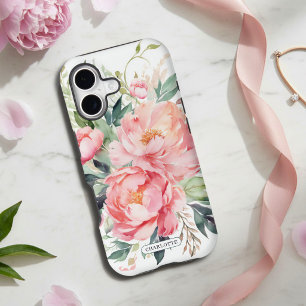 Cadeau personnalisé élégant à fleurs roses
