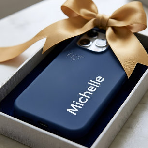 Cadeau personnalisé élégant bleu minimaliste Navy