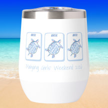 Cadeau personnalisé Mahjong Blue Turtle pour week-