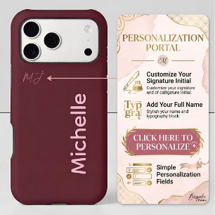 Cadeau personnalisé Monogramme Bordeaux Bulles Ros