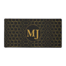 Cadeau personnalisé Monogramme Géométrique Or Noir