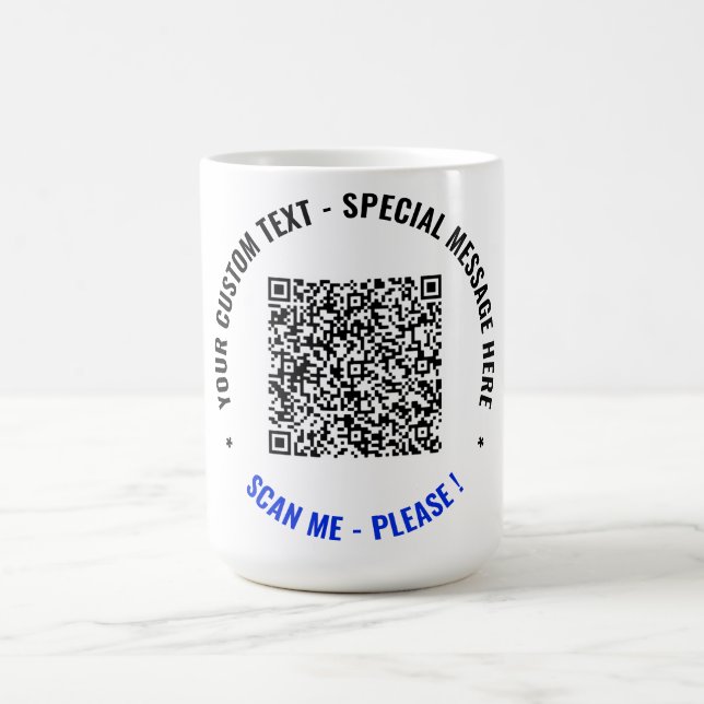 Cadeau personnalisé QR Code Mug Font et couleurs d (Centre)