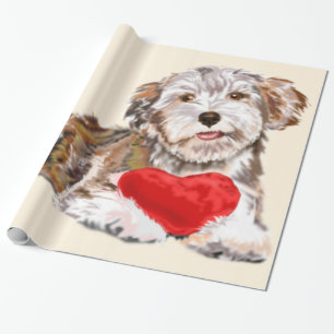 Cadeau Petit chien de compagnie avec papier d'enveloppeme
