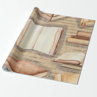 Cadeau Petit pain vintage de papier d'emballage de livre