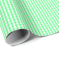 Petit papier d'emballage de guingan vert clair et