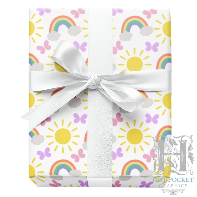 Cadeau Petit papier d'emballage Soleil et Arc-en-ciel (Créateur téléchargé)