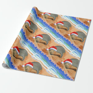 Cadeau Phoque de moine hawaïen Mele Kalikimaka Papier d'