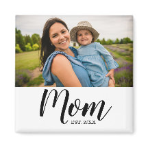 Cadeau Photo Magnet Mom établie