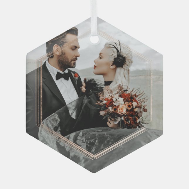 Cadeau photo personnalisé ornement en verre person (Recto)