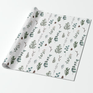 Cadeau Pin et papier d'emballage d'eucalyptus