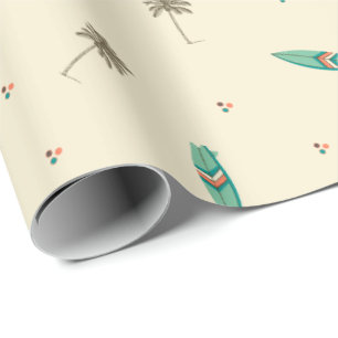 Cadeau Plage Surfboards et Palm Trees Papier d'enveloppem