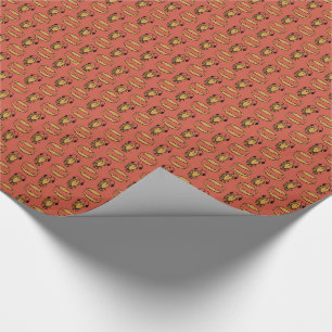 Cadeau Poisson égyptien, crocodile sur papier rouge à env