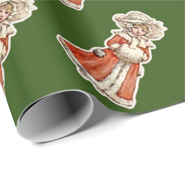 Cadeau Poupée en papier pour enfant victorien hiver nosta (Coin rond)