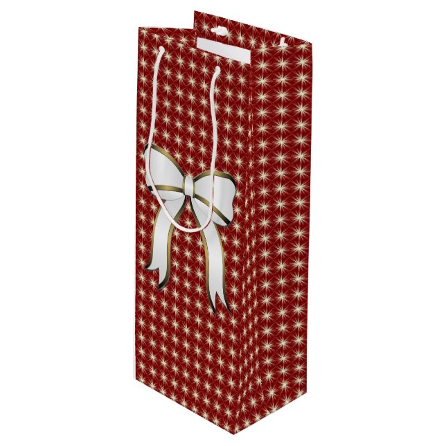 Cadeau Pour Bouteille Big Bow Red Noël Vacances Sac à vin (Devant Angle)