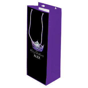 Cadeau Pour Bouteille Miss America Purple Crown PRPLE Sac cadeau-Noël