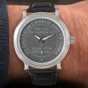 Cadeau pour papa sur sa 50e montre d'anniversaire
