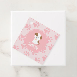 Cadeau Puppy Birthday Party merci pour les étiquettes ros