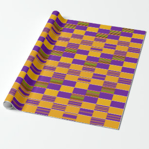 Cadeau Purple Gold Royal African Kente Papier d'enveloppe
