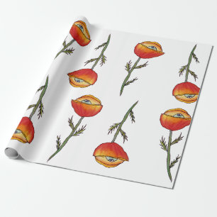 Cadeau Red Poppy Tout Voir Le Papier D'Enveloppement