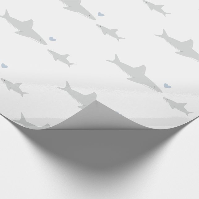 Cadeau Requins mignons | Papier d'enrobage de Baby shower (Coin)