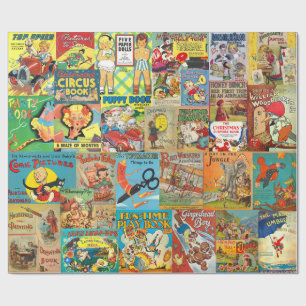 CADEAU RETRO LIVRES POUR ENFANTS PAPIER DE WRAPPING