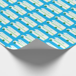 Cadeau Rétro papier d'emballage bleu de Motorhome rv de