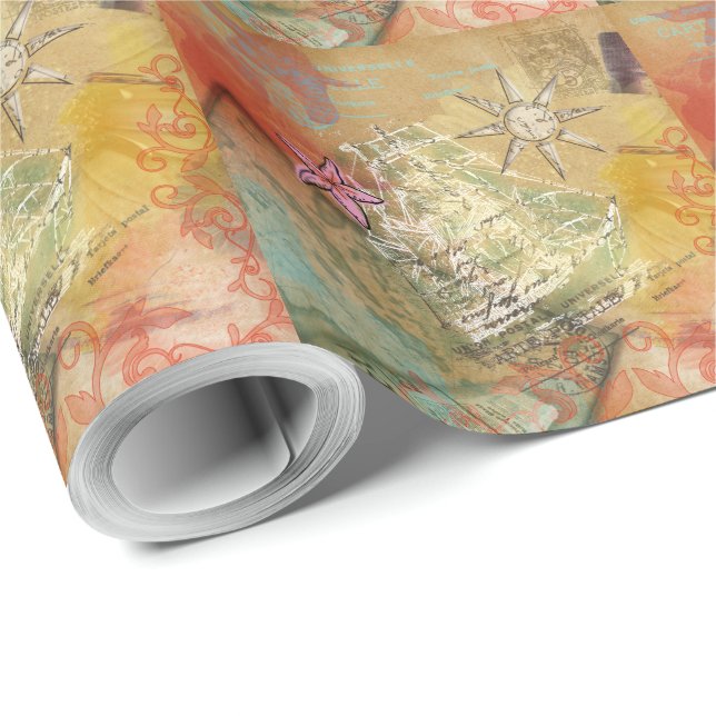 Cadeau Rêve des Caraïbes - Papier d'enveloppement (Coin rond)