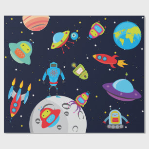 Cadeau Robots en papier d'emballage d'espace