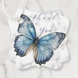 Cadeau Romantique papillon bleu merci pour les étiquettes