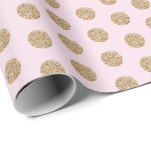 Cadeau Rose Clair Papier enveloppant points de Parties s