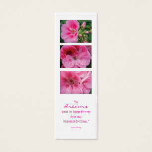 Cadeau rose de signet de fleur