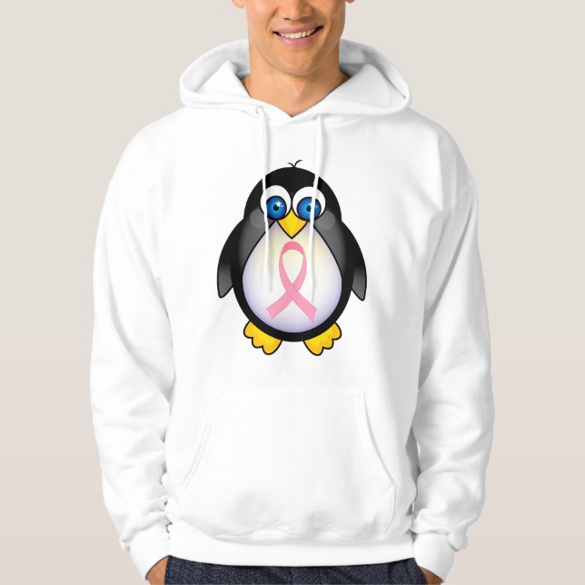 Cadeau rose de sweat - shirt à capuche de pingouin (Devant)