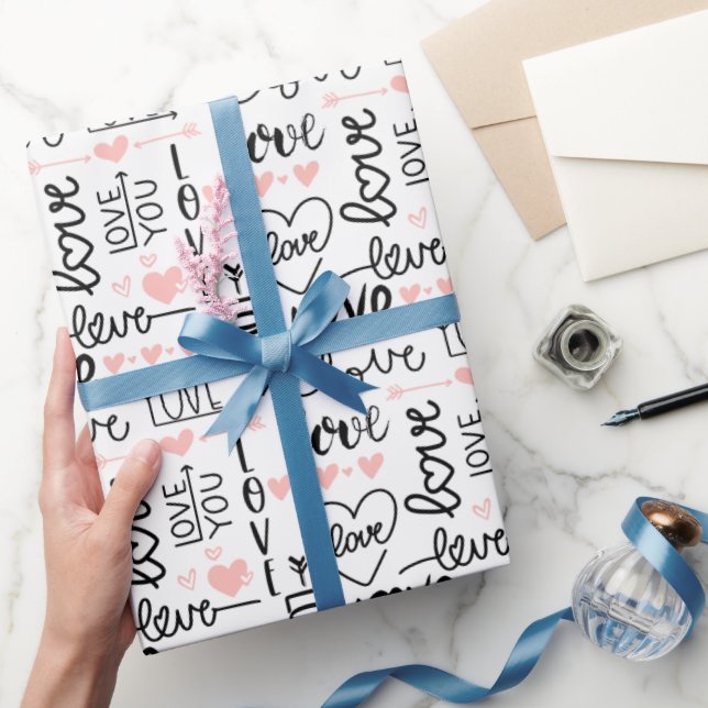 Cadeau Rosy Midnight Love Valentine Wrapper Papier (Cadeaux)