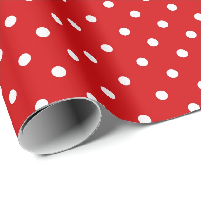 Cadeau Rouge tomate | Papier blanc à enveloppement à poin (Coin rond)