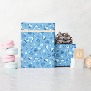 Cadeau Rouleau de papier d'emballage bleu à motif hiverna