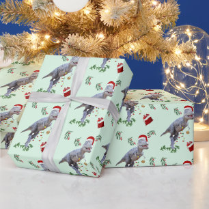 Cadeau Rouleau de papier d'emballage de Noël de dinosaure