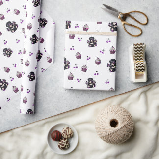 Cadeau Rouleau De Papier D'Enveloppement De Cupcake Viole