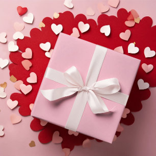 Cadeau Rouleau de papier d'enveloppement rose cerise en f