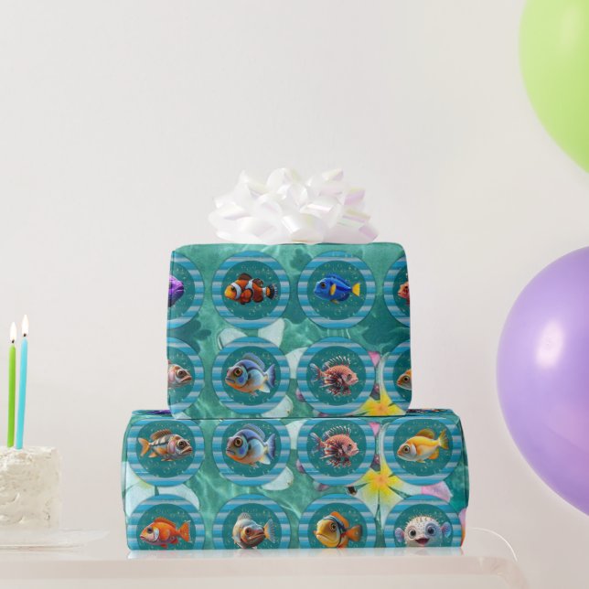 Cadeau Rouleaux en papier d'enrobage Bubbly Seas 3 (Cadeaux de fête)