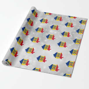 Cadeau Roumanie Papier d'enveloppement de la carte du dra
