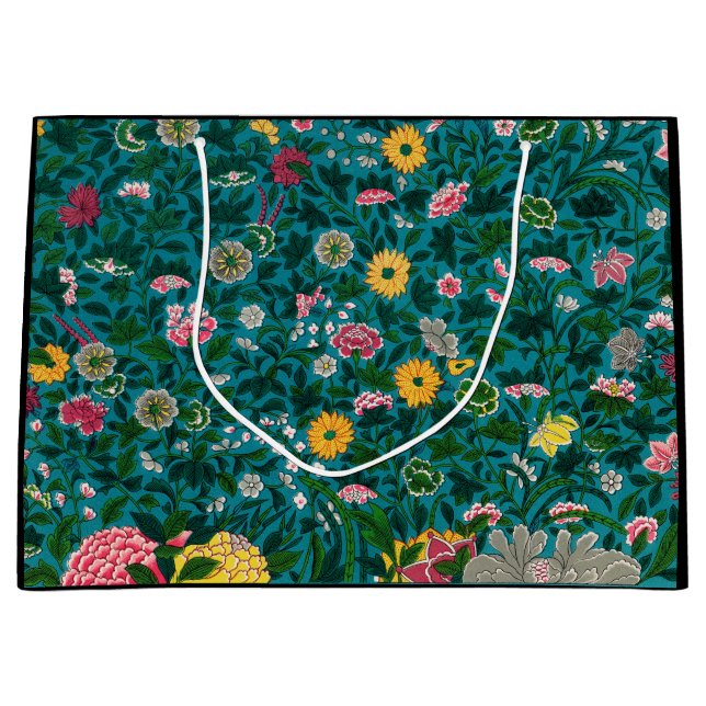 CADEAU SAC FLEURI CHINOIS MODÈLE NOIR ET VERT (Devant)