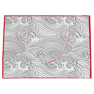 CADEAU SAC JAPONAIS VAGUE MOTIF SUR ROUGE