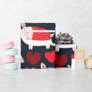 Cadeau Saint Valentin coeur rouge Envelopper papier