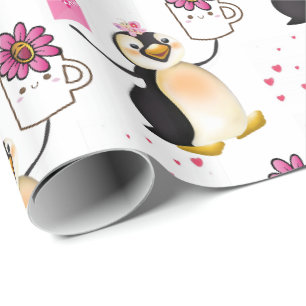 Cadeau Saint-Valentin Enveloppement papier Coeurs de ping