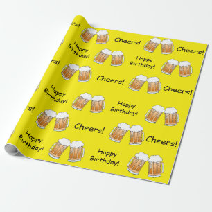 Cadeau Santé! Joyeux papier d'enveloppement de bière d'