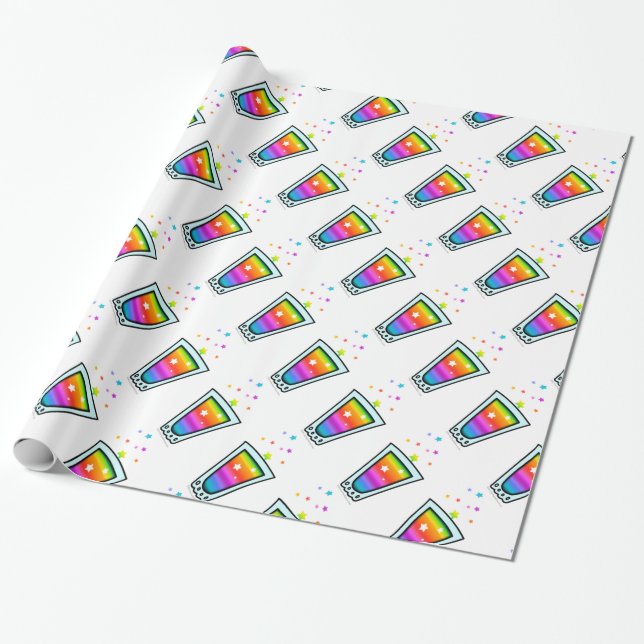 Cadeau Shotz! Papier d'emballage de verre à shot arc-en-c (Déroulé)