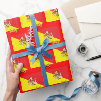 Sicile papier enveloppant, Sicilienne Drapeau patr