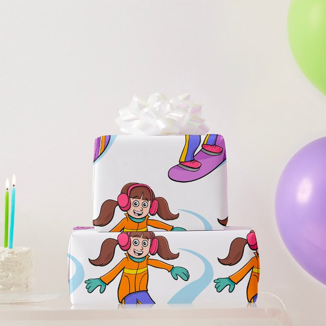 Cadeau Snowboard Girl Snow Fun Wraping Papier (Créateur téléchargé)