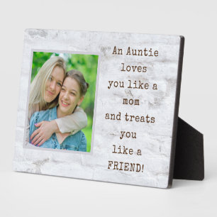 Cadeau spécial ! Plaque photo AUNT avec Easel